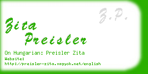 zita preisler business card